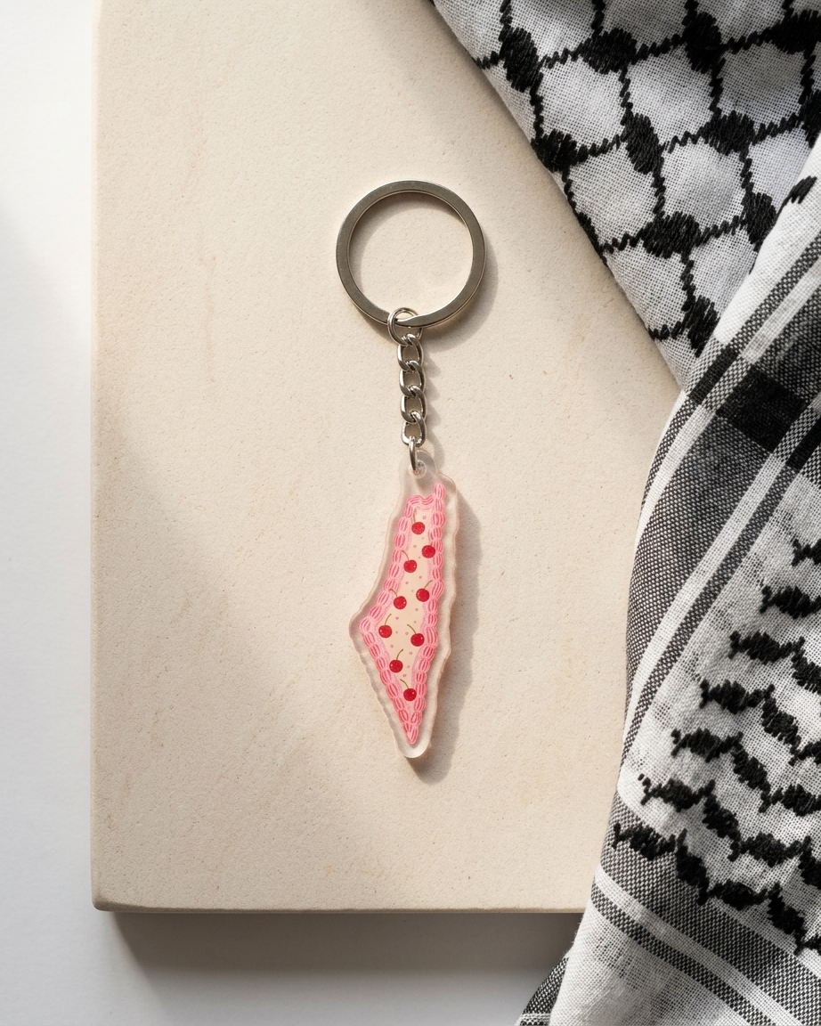 Cake Palestine Map Keychain