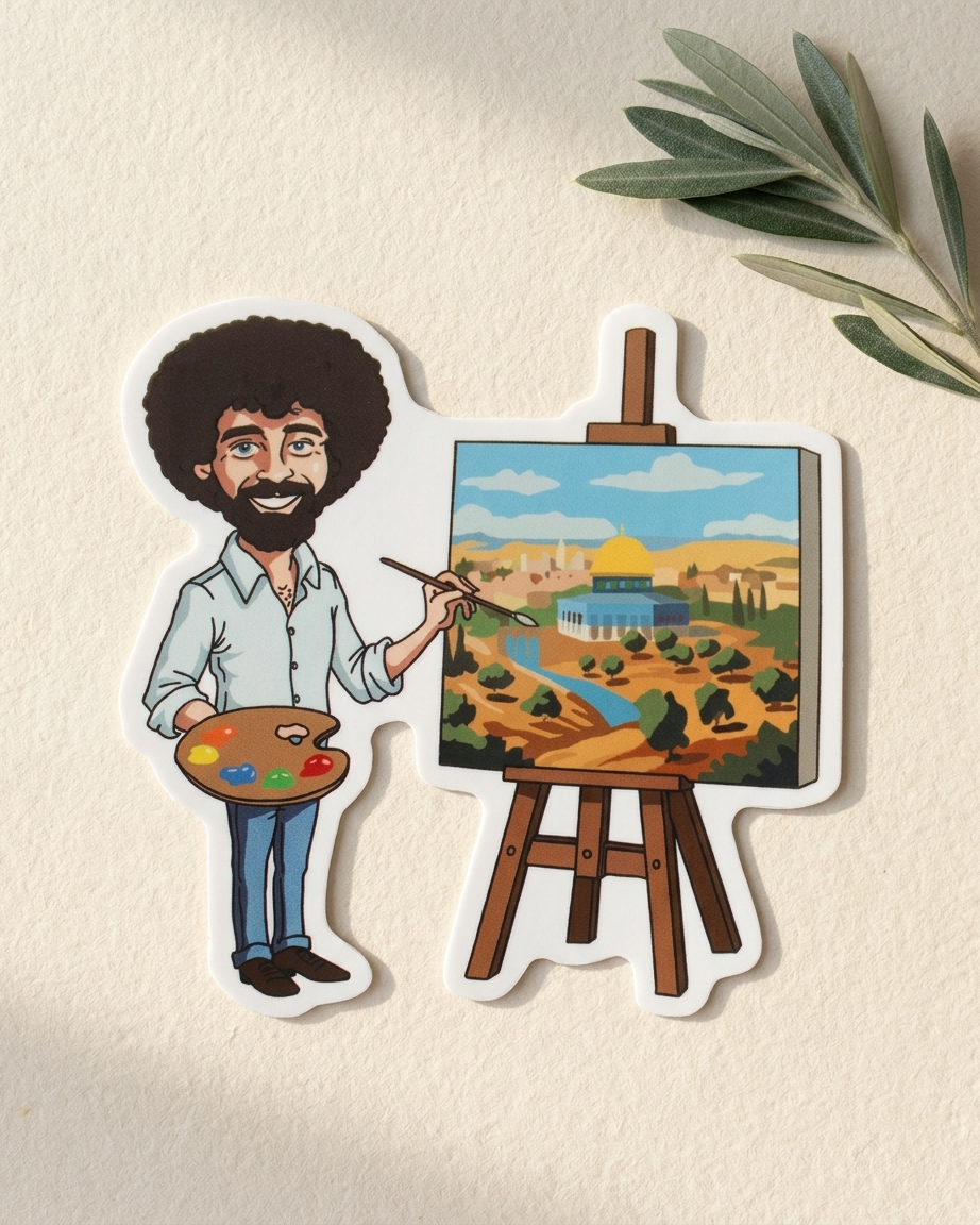 Bob Ross Palestine Sticker