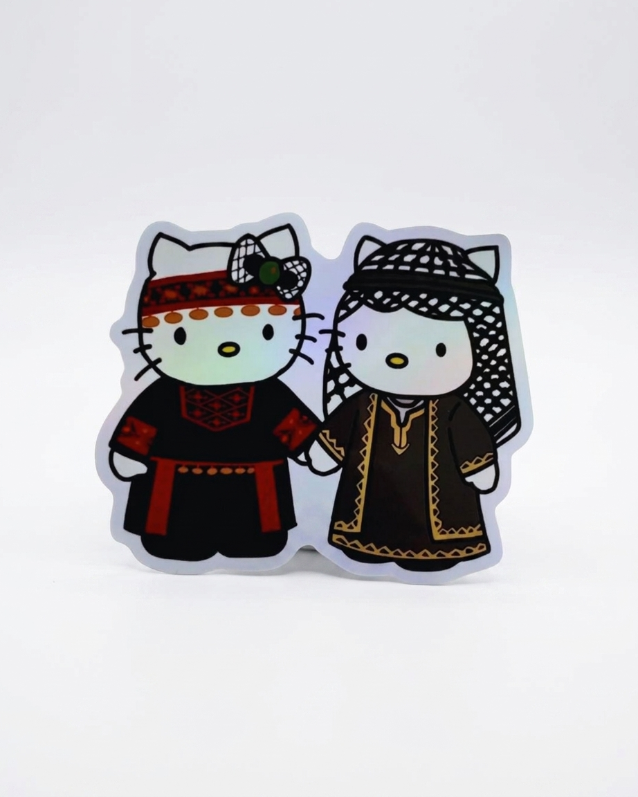 Hello Kitty Couple Palestine Sticker