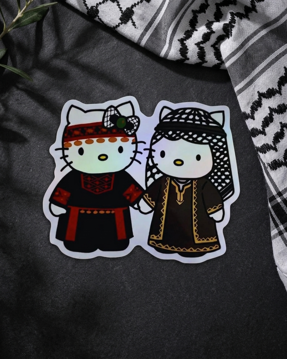 Hello Kitty Couple Palestine Sticker