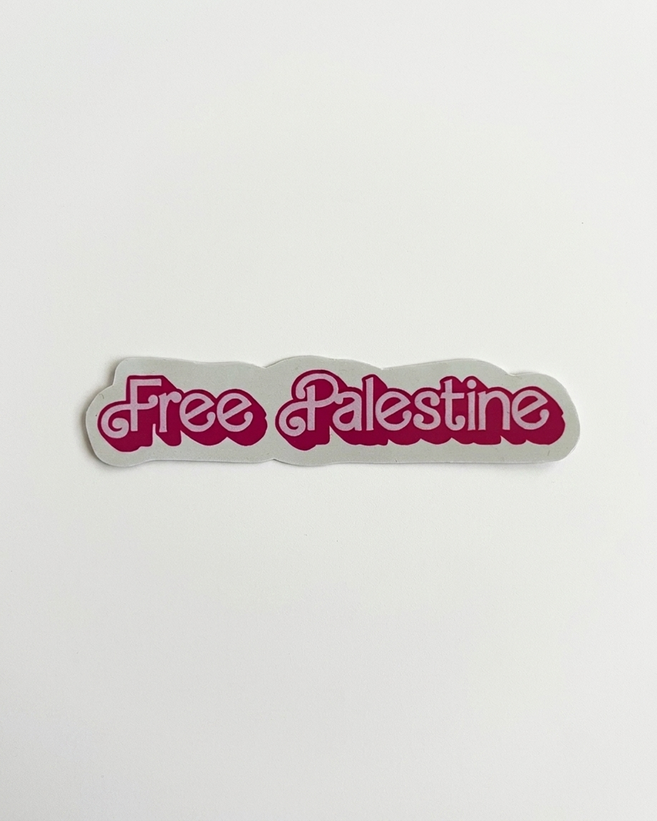 Barbie Font Palestine Sticker