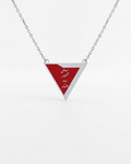 October's Curse Red Triangle Palestine Necklace Silver