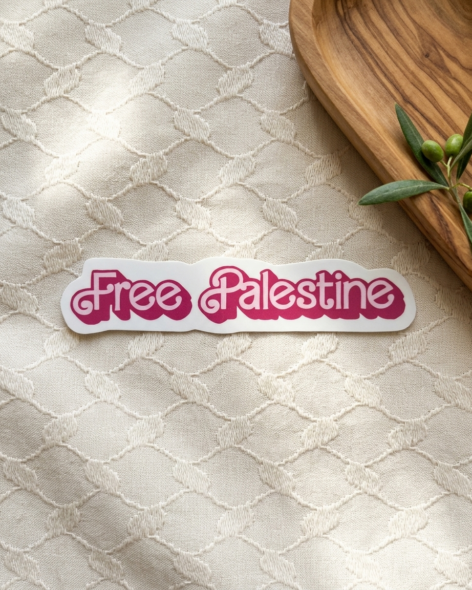 Barbie Font Palestine Sticker