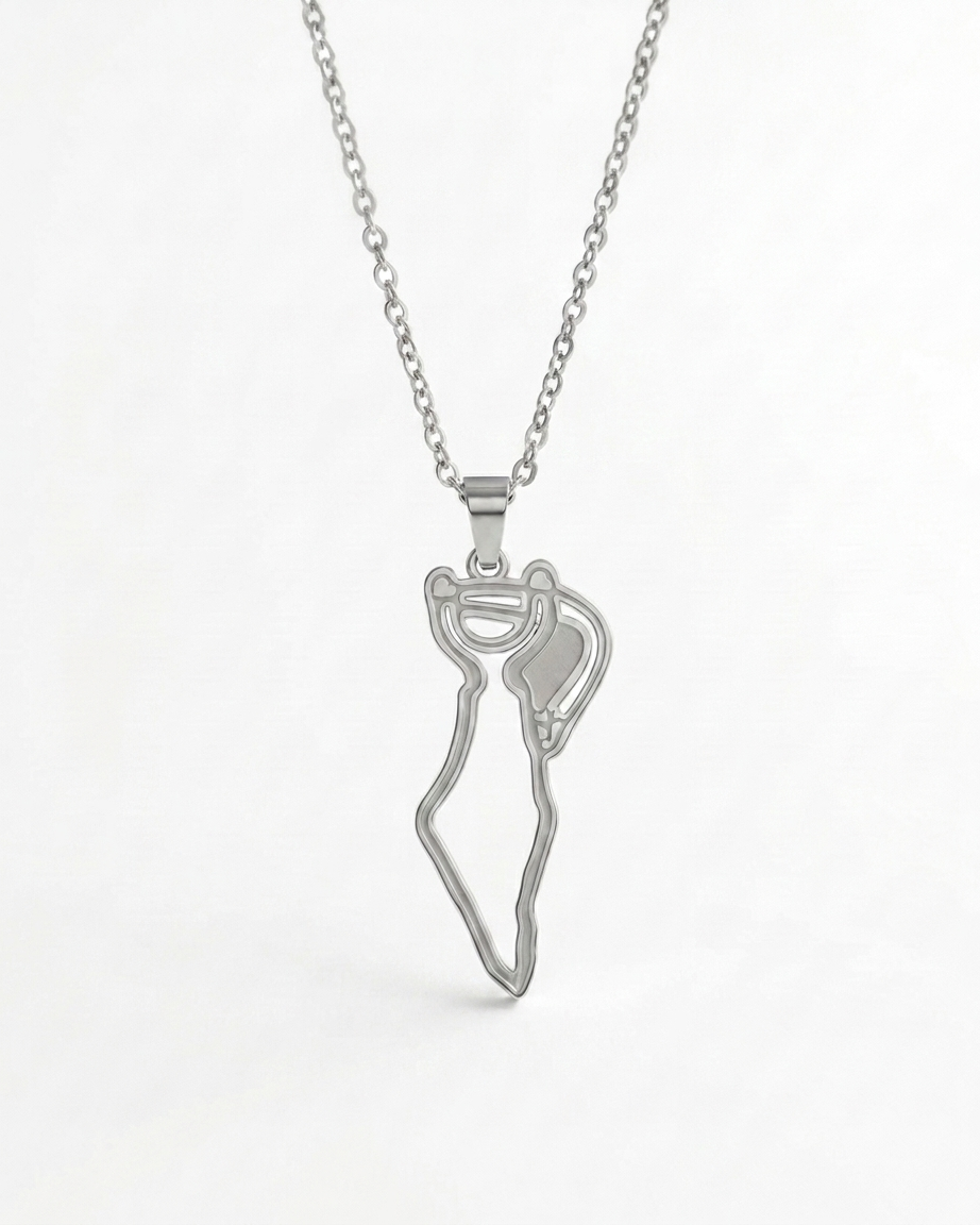 Slingshot Palestine Necklace Silver