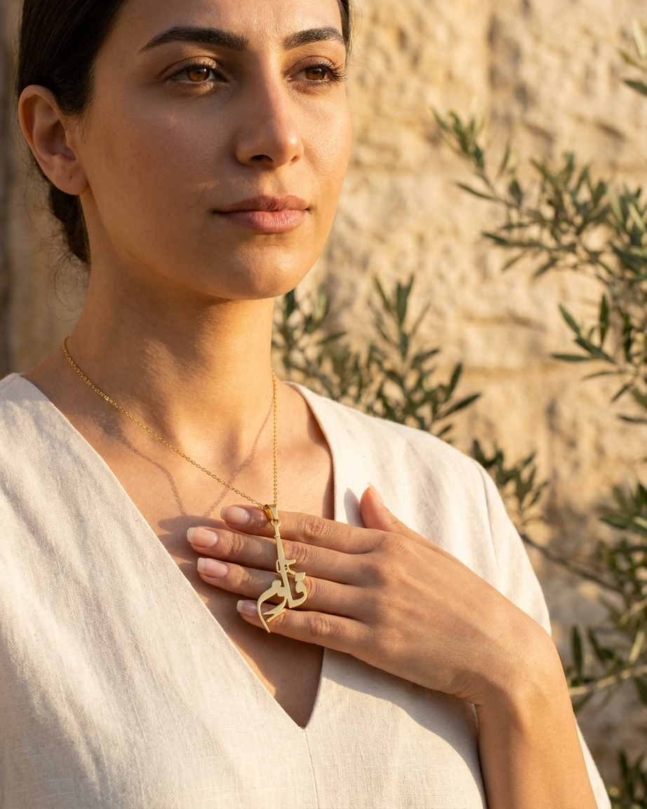 Qawim M16 Palestine Necklace gold