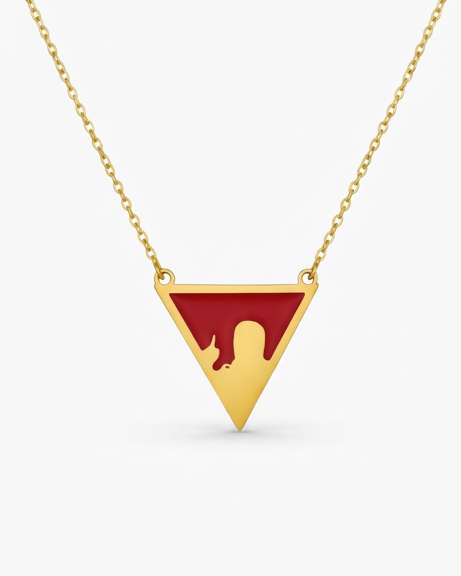 Spokesman Red Triangle Palestine Necklace Gold