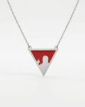 Spokesman Red Triangle Palestine Necklace Silver