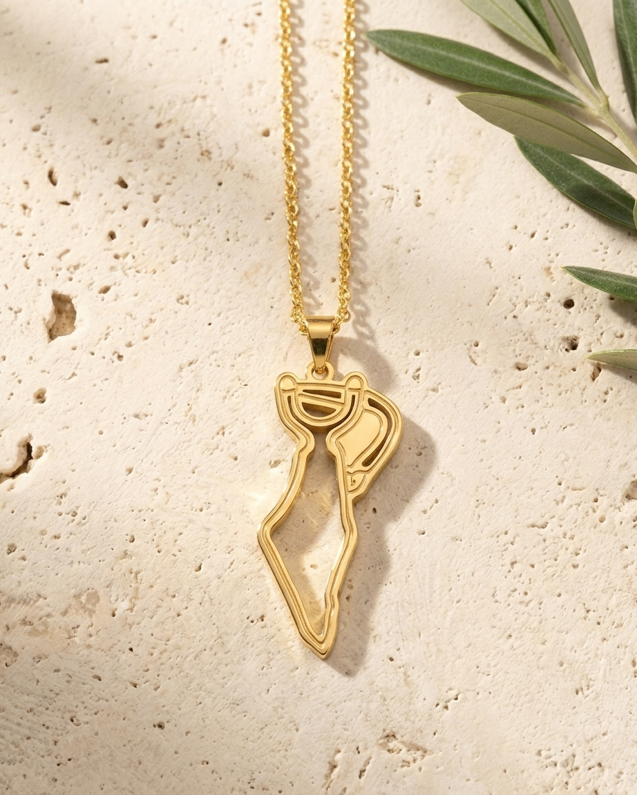 Slingshot Palestine Necklace Gold