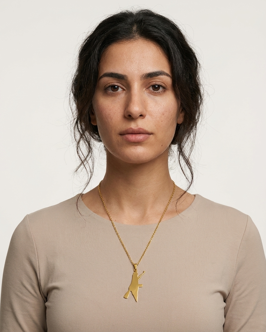 Palestine Rifle Necklace Gold