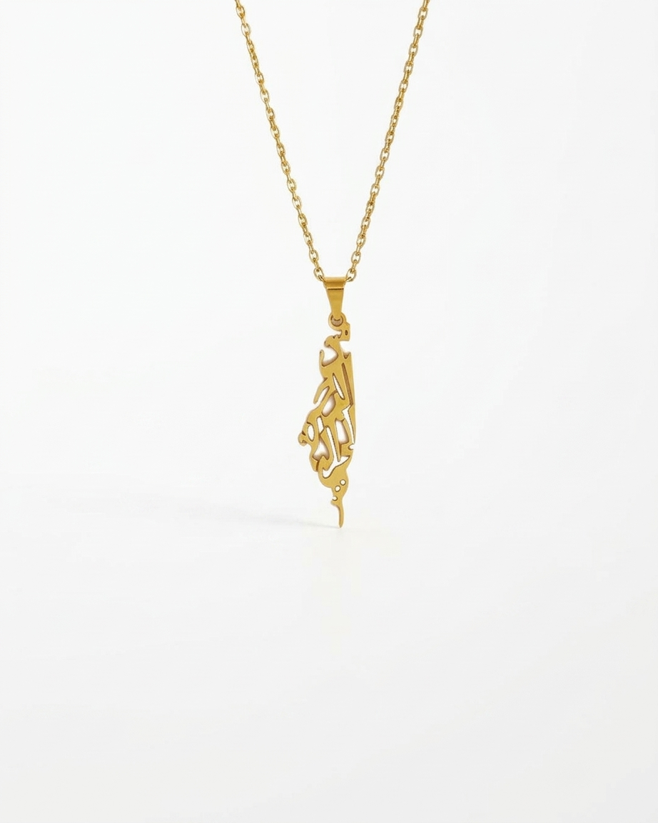 From the River to the Sea Palestine Necklace Gold