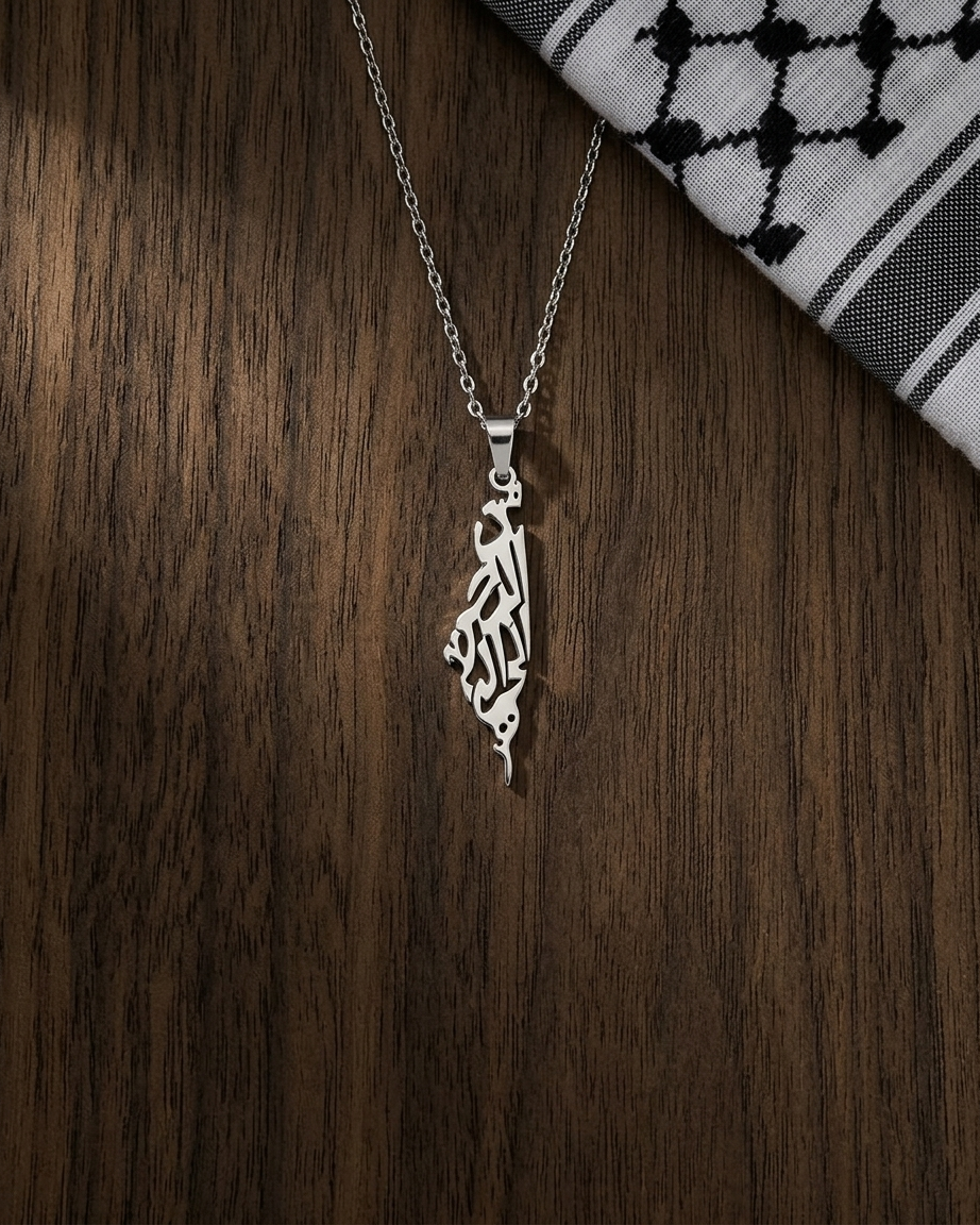 From the River to the Sea Palestine Necklace Silver