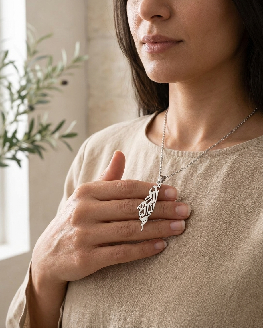 From the River to the Sea Palestine Necklace Silver