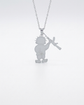 Handala Rifle Palestine Necklace Silver