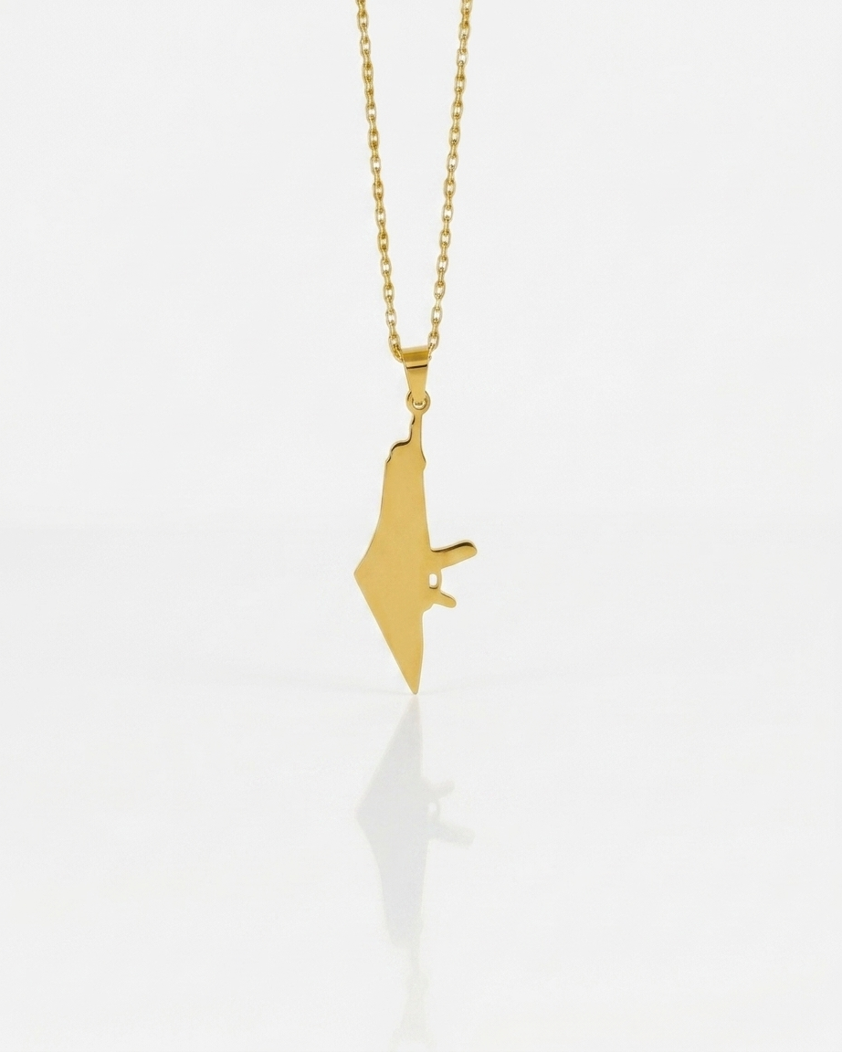 Palestine Discreet Rifle Necklace Gold