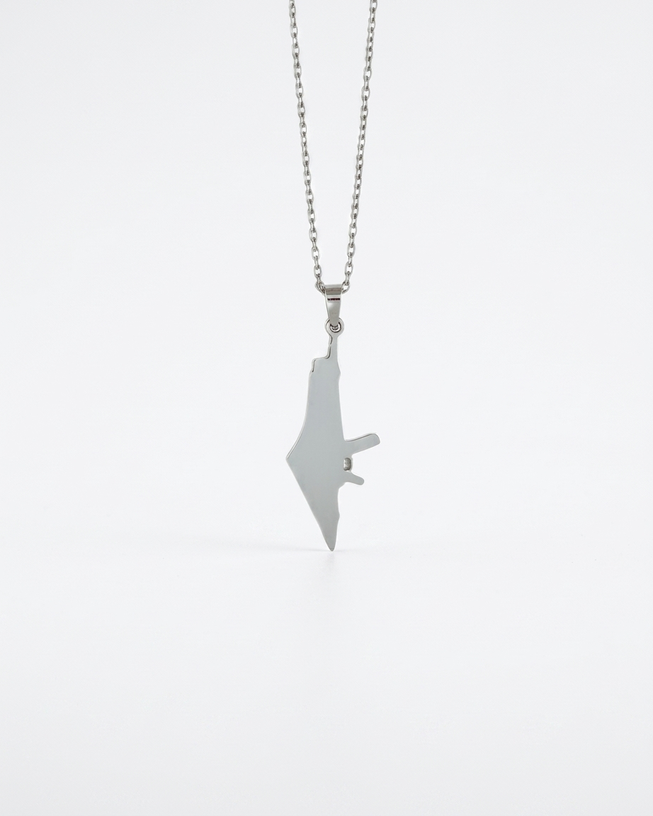 Palestine Discreet Rifle Necklace Silver