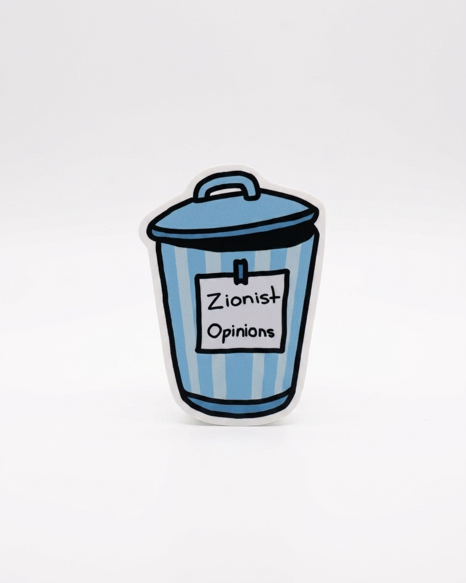 Zionist Opinions Trash Can Sticker