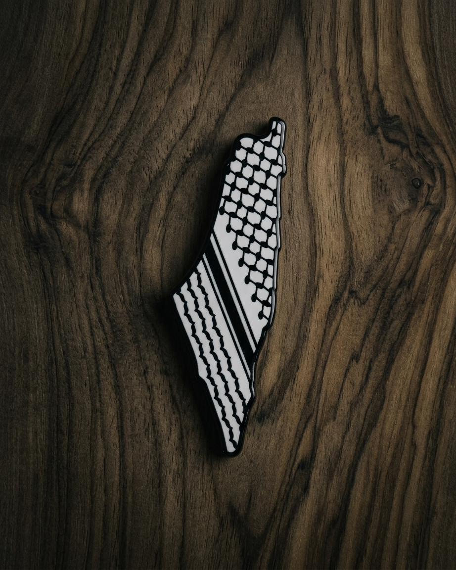 Premium 3D Metal Palestine Emblem Sticker