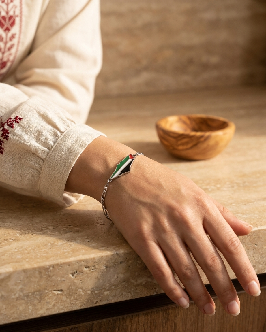 Palestine Flag Map Bracelet