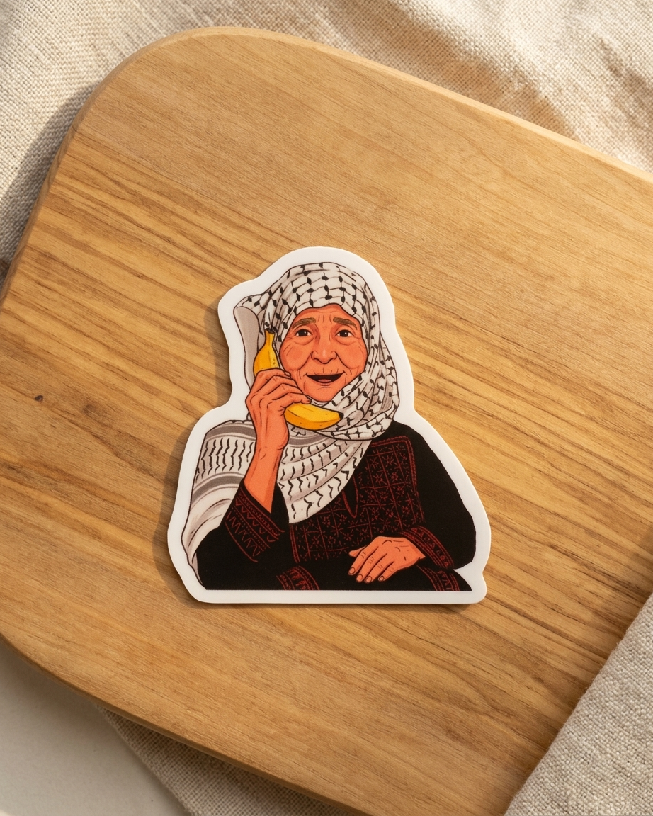 ملصق الموز ستي الفلسطيني