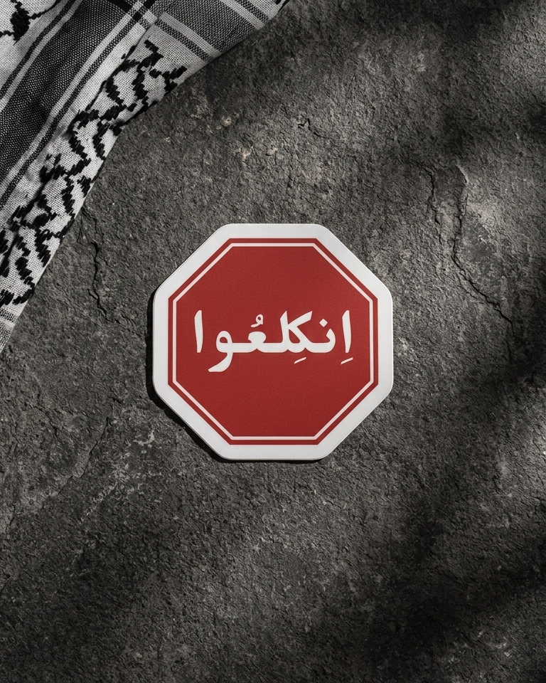 “انكلعو” Red Octagon Palestine Sticker